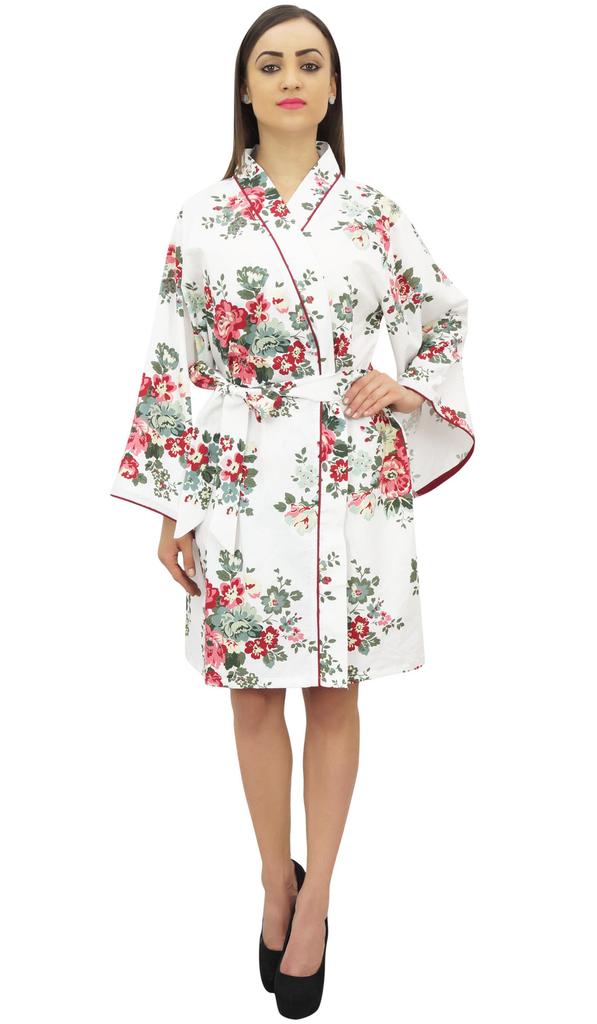 Bimba Women's Full Sleeve Kimono Robe With Belt Floral Print Cover Up