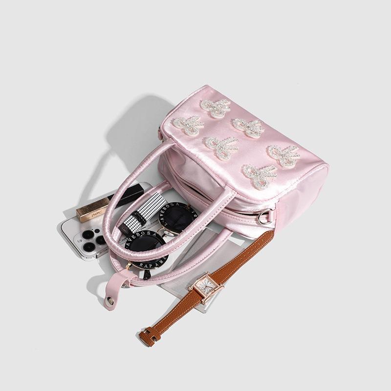 Tender Girly Ballet Bow Handbag Stylish Boston Bag Little Tote Bag