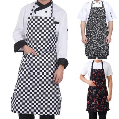 Кухонный фартук с защитой от загрязнений и карманами для шеф-повара, для готовки, выпечки, уборки, для ресторана, магазина, официанта, стильный полосатый рабочий фартук