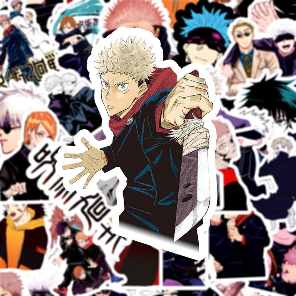 Новые 50 шт. Наклейки Аниме Jujutsu Kaisen Крутые Мультяшные Наклейки DIY Наклейка для Ноутбука Бутылки для Воды Телефона Классическая Японская Манга Наклейка
