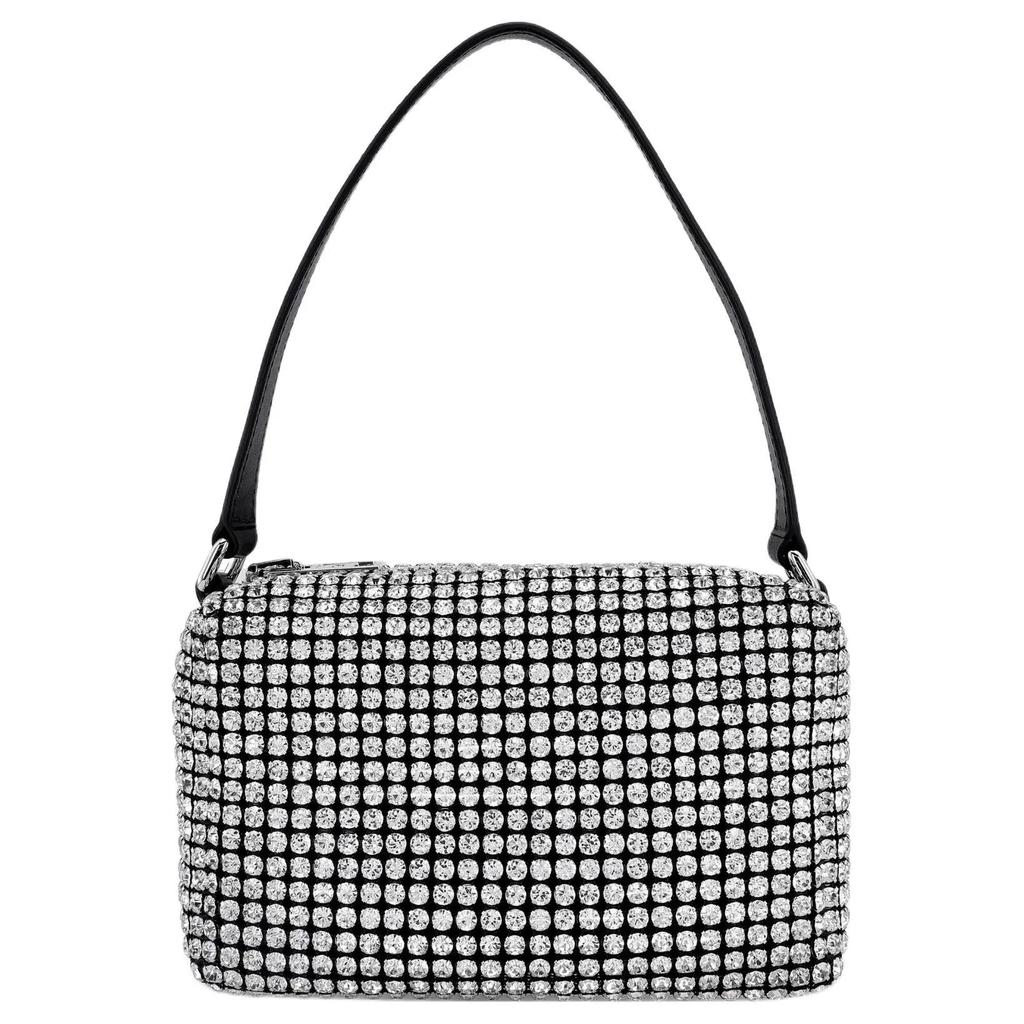 Alexander Wang Heiress Белая кожаная маленькая сумка с бриллиантами, сумка под мышку, сумка-тоут через плечо, женская, белая