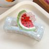 Cute Fruit Acetate Claw Clip Watermelon Ponytail Shark Clip Elegant Strawberry Shark Clip  Daily