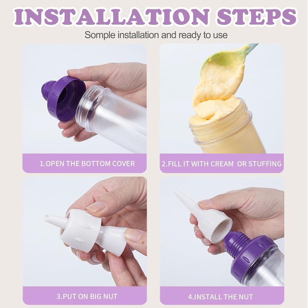 Набор шприцов для украшения десертов, дозатор для глазури, профессиональный декоратор десертов с 7 насадками для подачи глазури для украшения выпечки.