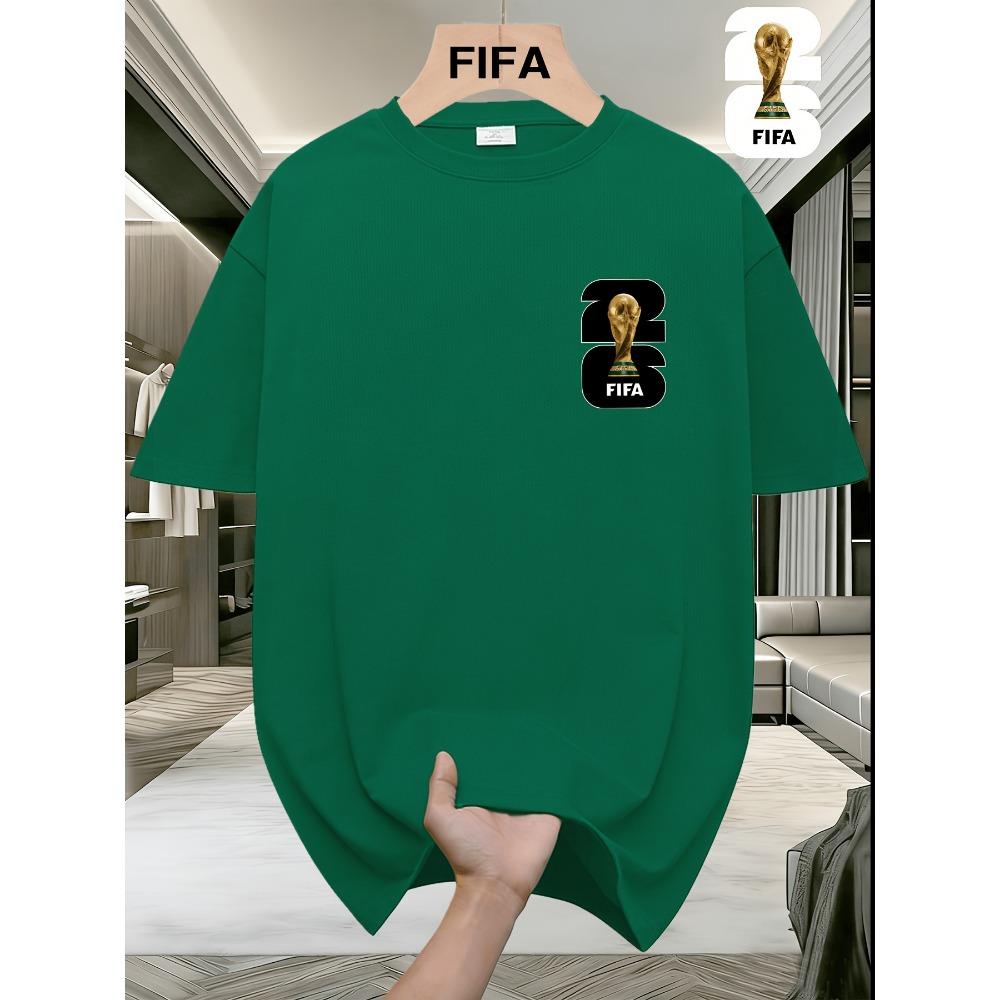 Модная мужская футболка с коротким рукавом на тему Чемпионата мира по футболу FIFA с принтом США, Канады и Мексики. Повседневная и удобная летняя футболка