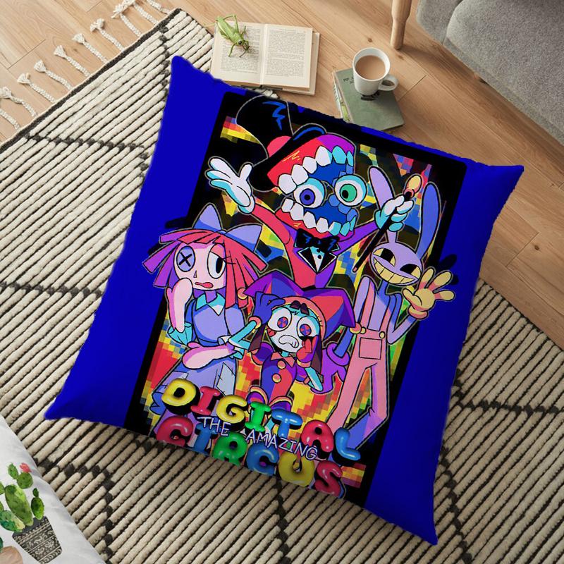 The Amazing Digital Circu Cushion Cover Ponmi Jax Clown Pillowcase Square Pillowcase Home Office Decoration Pillow Case 45cm