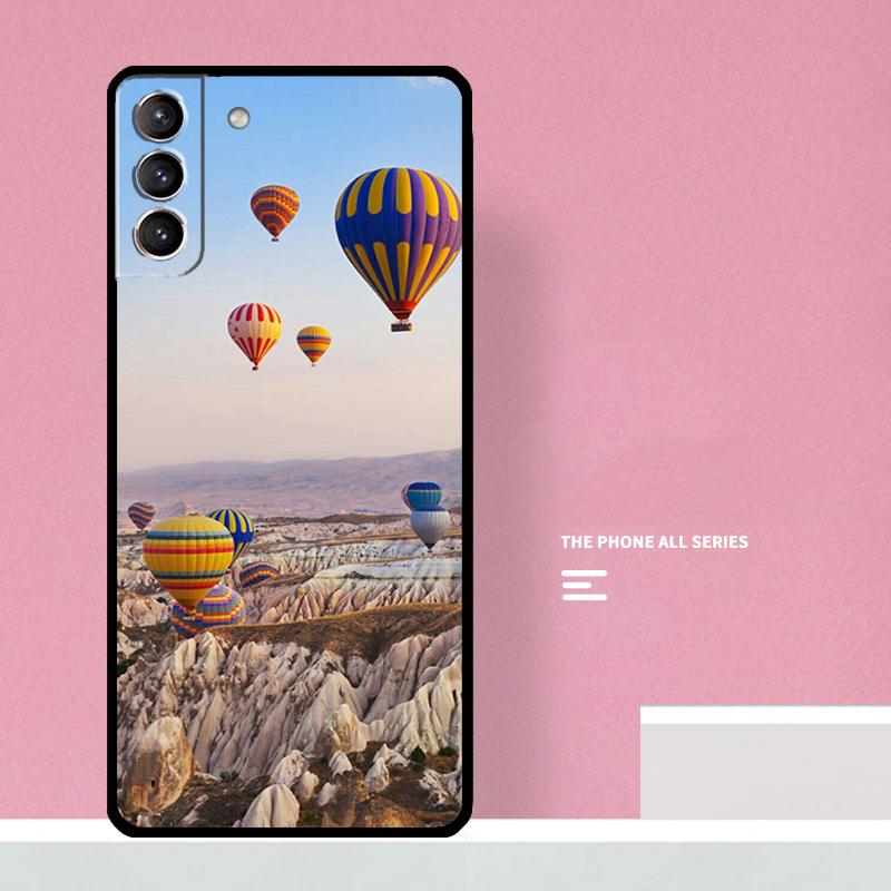 Hot Air Balloon Travel Mountain Phone Case For Samsung Galaxy S26 S23 Ultra S20 S21 S22 S24 S25 Plus S10 S25 FE Cover Coque
