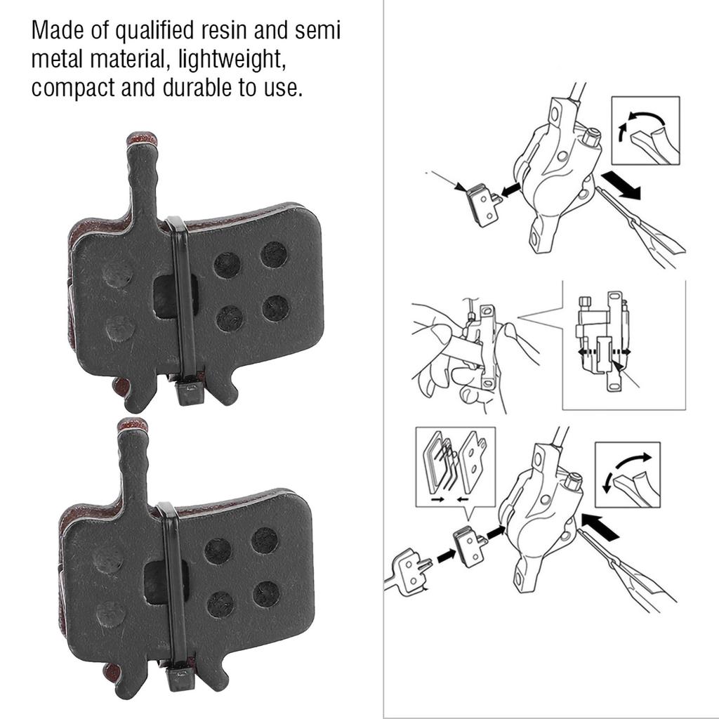 4 Pairs Resin Semi Metal Bicycle Disc Brake Pads Bike Brake Parts Brake Pad Set