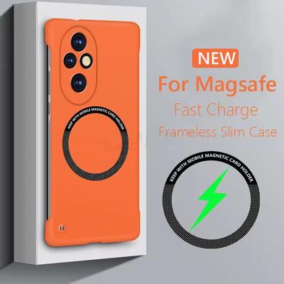 Безрамный магнитный чехол для Magsafe Slim для Honor 200 Pro Honor200 Pro 5G Wireless Charging Hard Back Cover