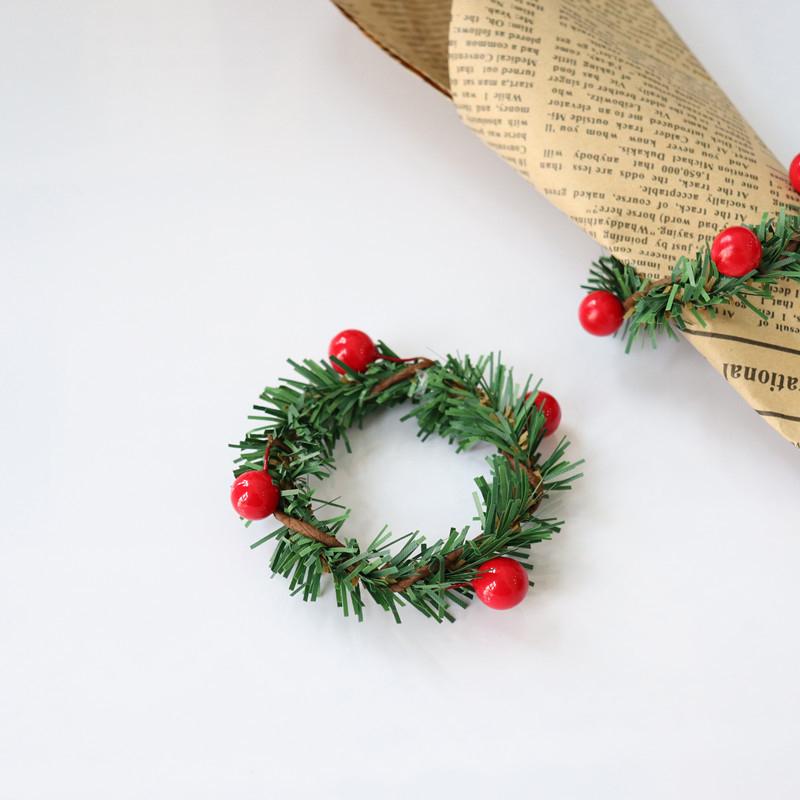 2Pcs Creative Dollhouse Mini Model Handmade Holiday Decorations Christmas Wreath