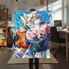 Фланелевое одеяло с принтом персонажей Dragon Ball, Высококачественное, Удобное для всех сезонов, Декор для дома, Тепло и уют, Идеально для рождественских подарков