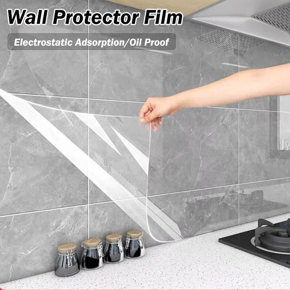 Heat-resisting Wall Protector Film Oil Proof Electrostatic Adhesion Sticker Wall Sticker  Kitchen