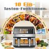 Double-Chamber Air Fryer with Viewing Window, 10 Cooking Programs, Oil-Free Fryer, Hot Air Oven with Touchscreen, Max 200℃
