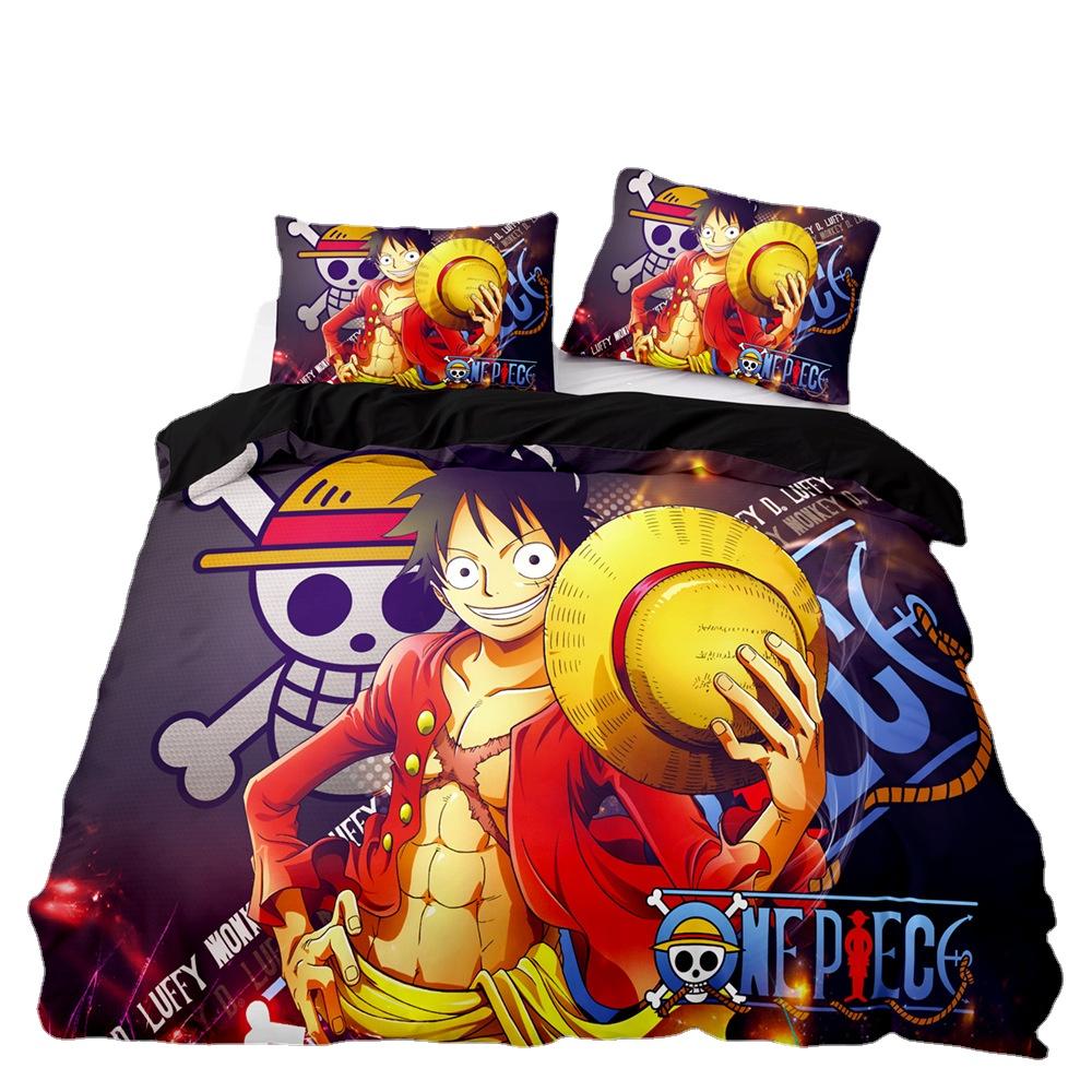Комплект постельного белья ONE PIECES Monkey Ruffy Пододеяльник 3D-печать Одеяло Чехол Наволочка Дети Мальчики Подростки Подарок Украшение для спальни