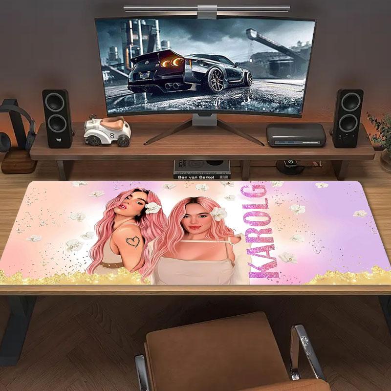 Karol G Large Size Mouse Pad Large Gaming Table Cushion Non-slip Laptop Tablet Big Mousepad XXL Mat Mini PC Playmat With Lock edge