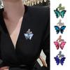 Butterfly Brooch Able Coat Crystal Suit Femininity Cardigan Faux Accessories Anti-slip Collar Pin