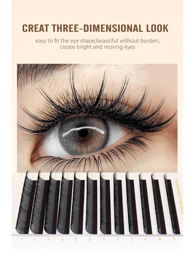 NATUHANA 5D Super Soft Fairy Lash Extensions - Non-Scattering Multi-Pick Single Strands.