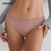 Sexy Women Lace-edged Briefs Low-rise Seamless Comfortable Underpant Solid Color Soft Intimate Panties
