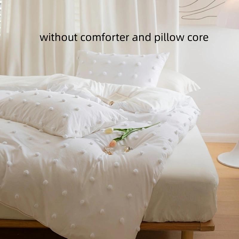 3 предмета Комплект постельного белья в корейском стиле Двуспальный Набор пододеяльников 220x240 Однотонный Твист Хлопок Кинг-сайз Комплект постельного белья Комплект пододеяльников