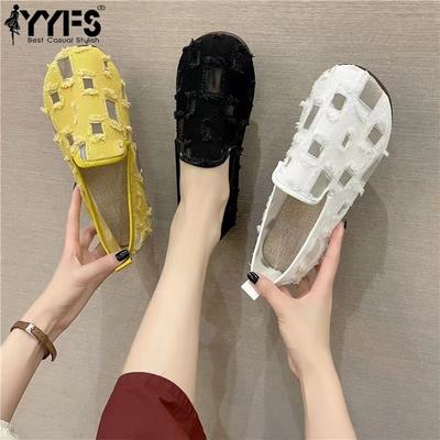 Летняя универсальная сетчатая обувь-слипоны, дышащая, повседневная, для женщин, новинка 2025 года, на тонкой подошве, с полым сетчатым верхом, для улицы, для женщин