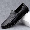 Hollow Out Loafers Men Summer Leather Man Casual Shoes Mens Moccasins Business Formal Party Welding Dress Shoes Slip On Flats