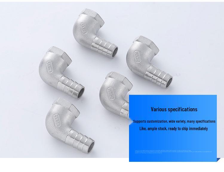 304 Stainless Steel Male Thread 90° Hose Barb Elbow Fitting