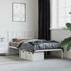 VidaXL Metal Bed Frame with White Headboard 107x203 Cm 352525