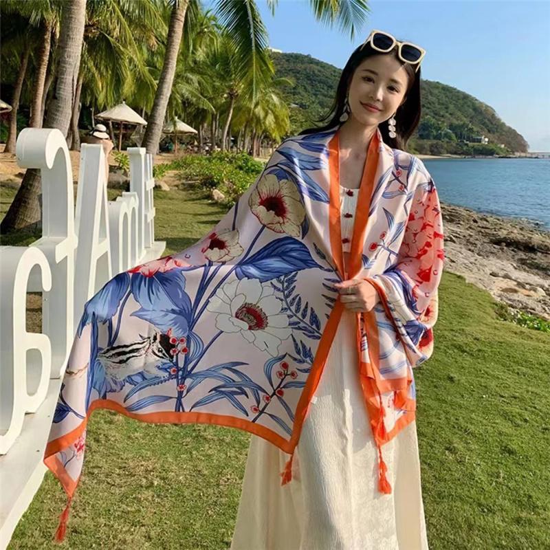 Scarf Women Winter Warm Scarves Vintage Bohemian Ethnic Style Art Shawl Wrap Beach Towel Tassels