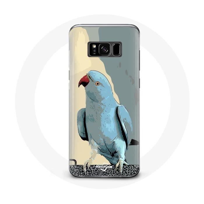 Coque - Samsung - Galaxy S8 - Souple - Perruches perroquets - Bleu