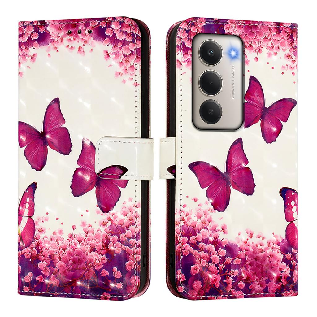 For Xiaomi Redmi 15 4G (EU) (171mm) Leather Case Pattern Printing Wallet Stand Mobile Cover with Strap