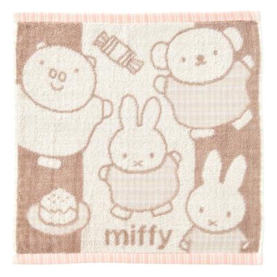 Nishikawa Miffy Жаккардовое плетение для мягкого Сделано в XT34708651 Мочалка, 34x35см, Стираемая, 100% хлопок, Ощущение, Япония, Бежевый,