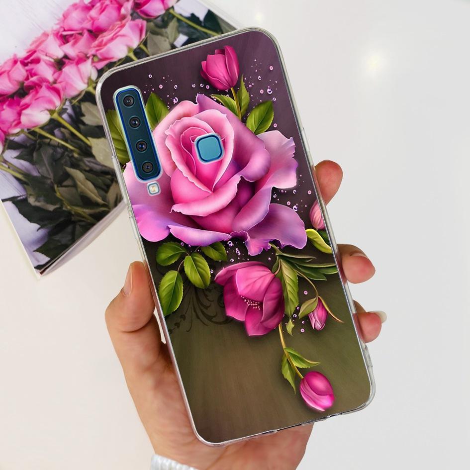 For Samsung Galaxy A9 2018 Case A920 SM-A920F Silicone Cover Popular Flower Clear TPU Soft Phone Case For Samsung A9 2018 Bumper