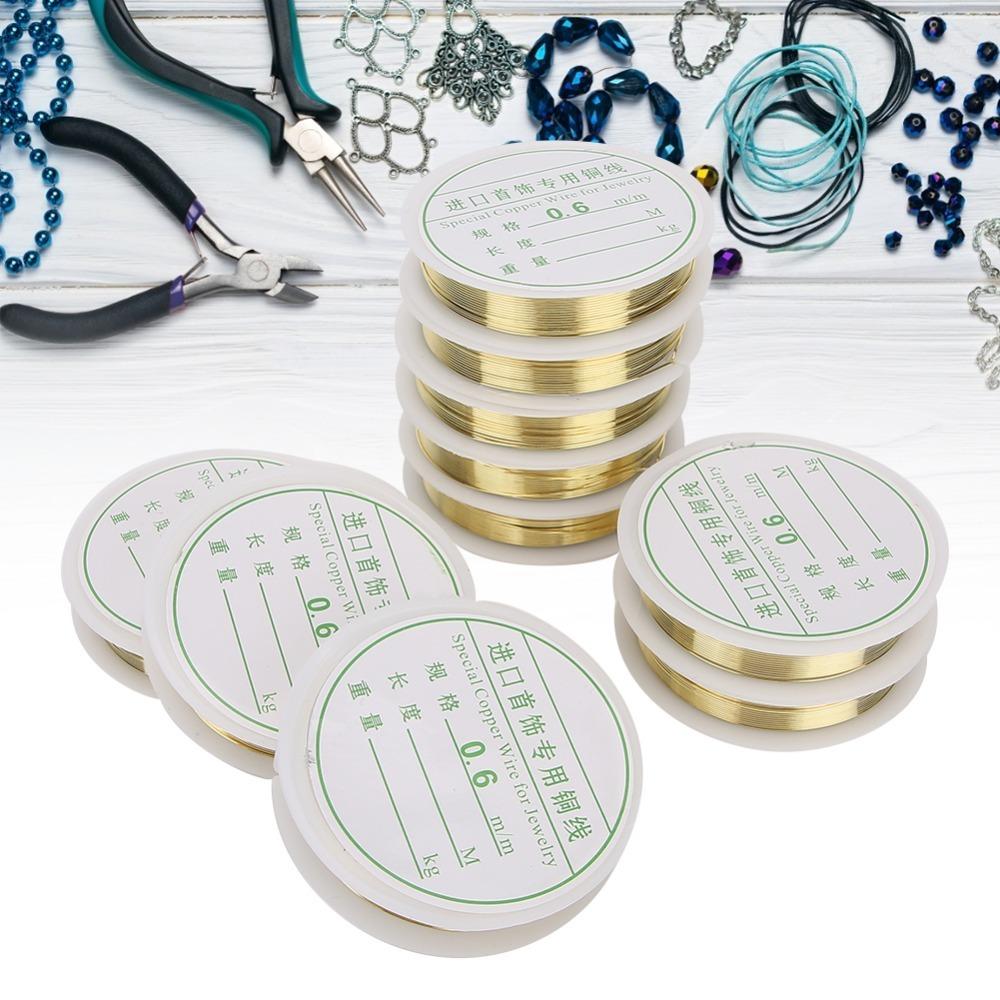 10 шт. Ювелирная медь розового цвета Медная проволока 0,6 мм Проволока для бисероплетения для ожерелий Ювелирные изделия Принадлежности для бисероплетения