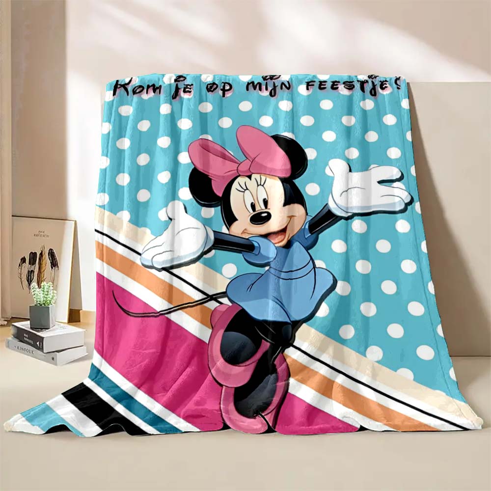 Cartoon Disney Minnie Mouse Mickey Print Blanket Warm and Soft Suitable for Children Adult Luxury Gifts Home Travel Camping