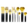 30Pcs Matte Black Gold Cutlery Set Stainless Steel Dinnerware Knife Dessert Fork Spoon Dinner Silverware Party Tableware Set