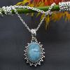 Larimar Necklace 925 Sterling Silver Larimar Gemstones Pendant Necklace Silver Jewelry Larimar Pendant Gemstone Necklace For Christmas Gift