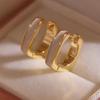 Элегантные Белые Геометрические Квадратные Серьги-Гвоздики для Женщин - Легкие, Роскошные и Универсальные Серьги