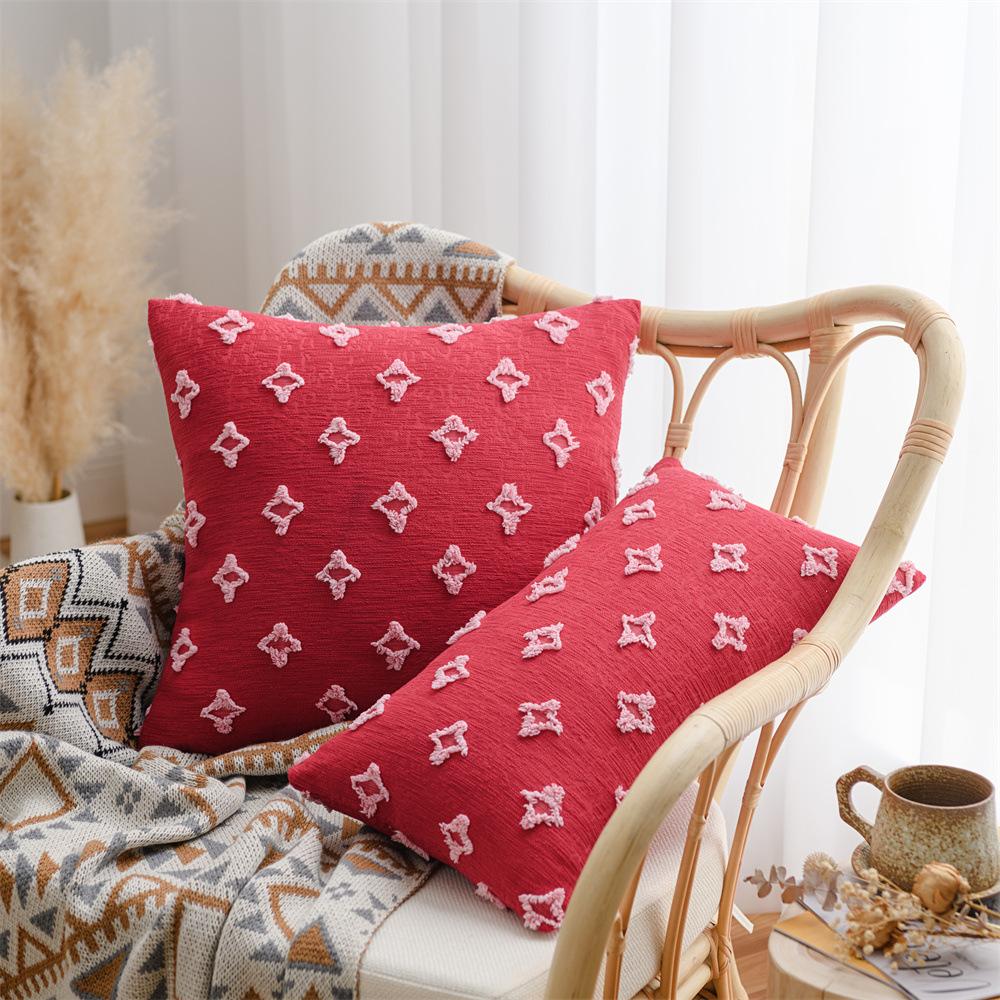 Скандинавский Инс Ветер Звезда Наволочка Хлопок Цветочная Вырезка Подушка Поясничная Подушка Спальня Гостиная Диван Поясничная Подушка Эркер Подушка