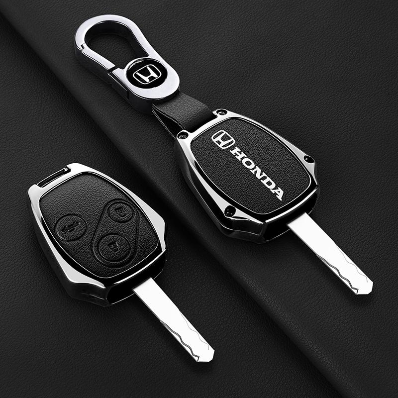 bzsh4 Leather Zinc Alloy Car Key Case Cover Shell For Honda CR-V Civic Insight Fit SRV FRV Chord 7 Jazz Gr8 150 R Motorcycle Accessory