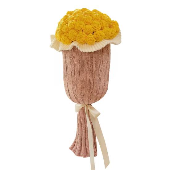 Декоративная вязаная подушка-плед «Букет роз» для дивана, кровати, подарок на День святого Валентина, День матери, Рождество