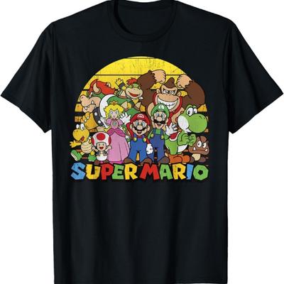 Винтажная футболка с групповым портретом Super Mario от Nintendo