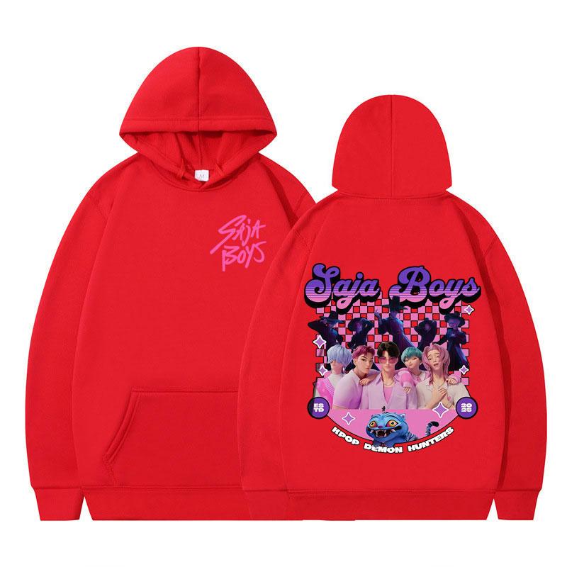 Худи Saja Boys Kpop Охотник на демонов Смешной мультяшный Худи Осенне-зимний Эстетичный тренд Хип-хоп Пуловер Мужские Женские Оверсайз Худи