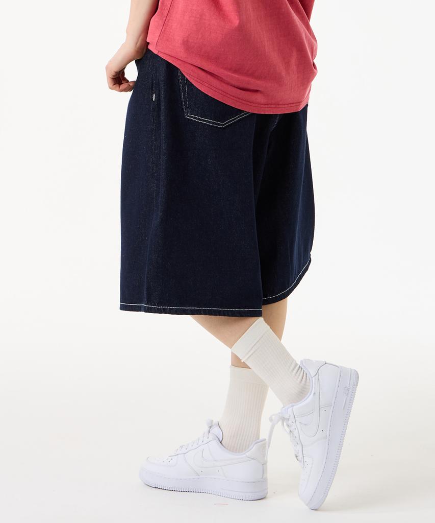 UNKNOWN PLANET Deep Rise Volume Bermuda Pants Indigo