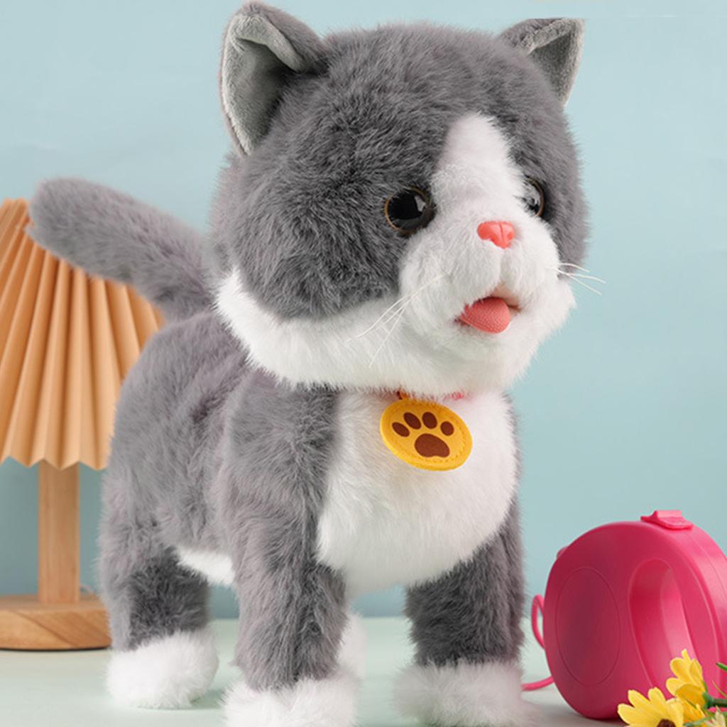 Электронная интерактивная плюшевая игрушка с поводком на дистанционном управлении Реалистичный робот-щенок для детей от 4 лет