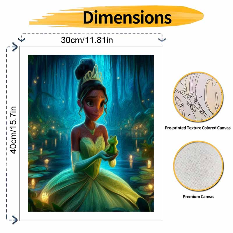 Disney Тиана Лягушка DIY Набор для рисования Классический стиль Декор для дома Поделка Идея подарка Арт Набор для рисования по номерам Расслабляющая Настенный декор Холст