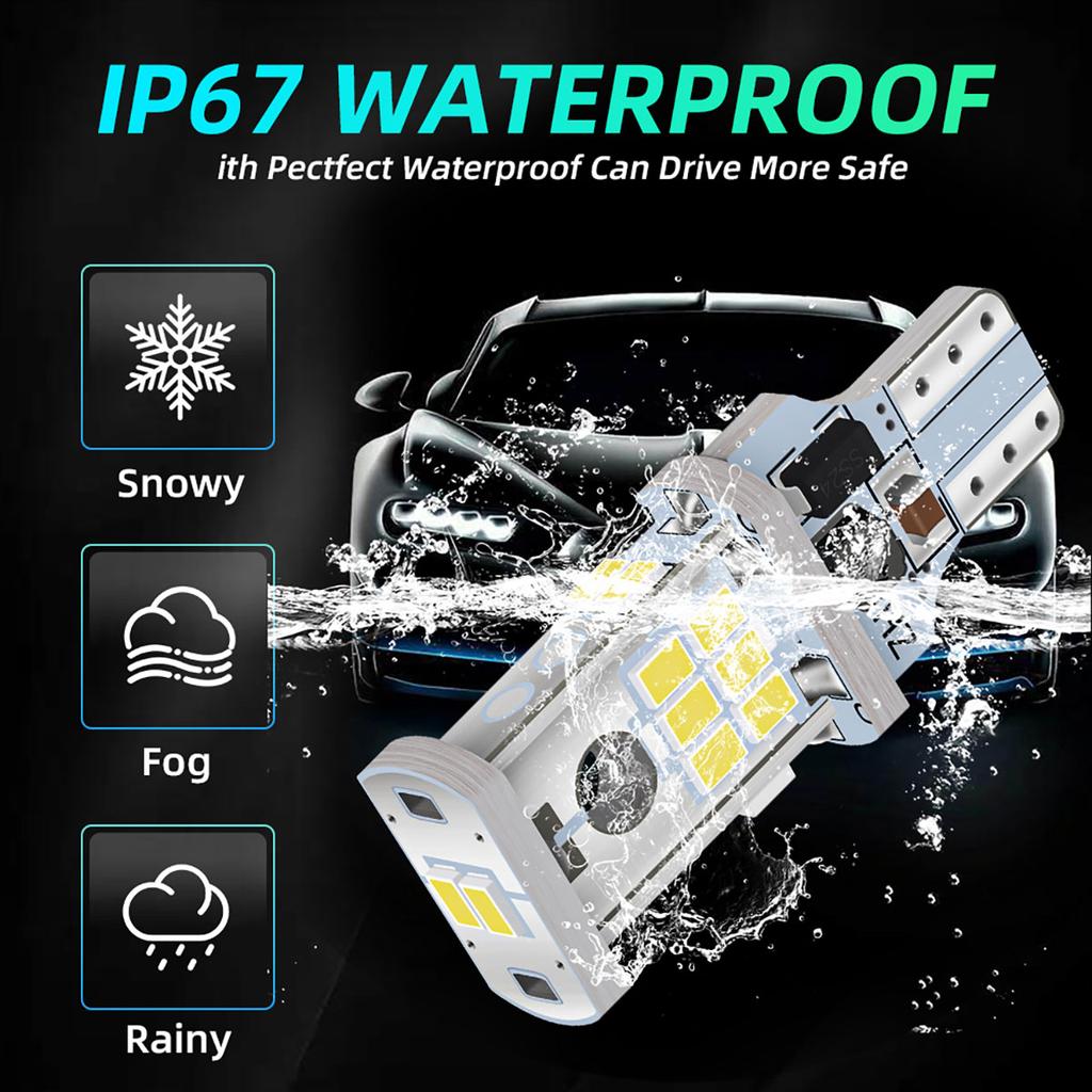 2 шт. Светодиодные лампы T15 W16W Canbus Лампы БЕЗ ошибок 3020 12V Белые Для автомобиля Задний ход Парковочный свет Лампа заднего хода Универсальные