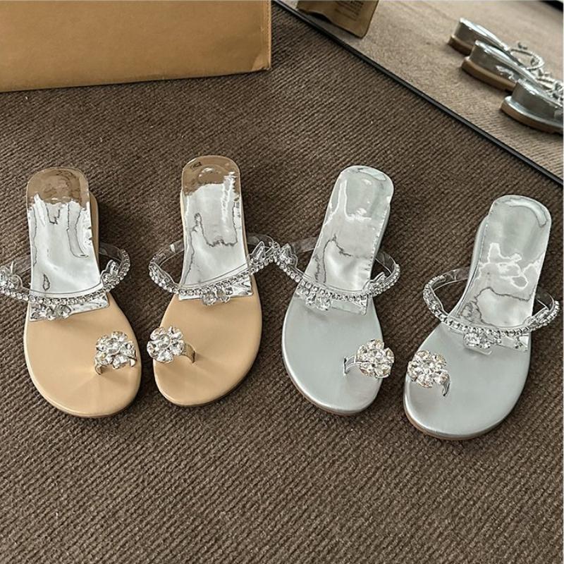 Женская мода темпераментные сандалии со стразами 2024 летние туфли на высоком каблуке для вечеринок женские сандалии с открытым носком Sandalias Mujer