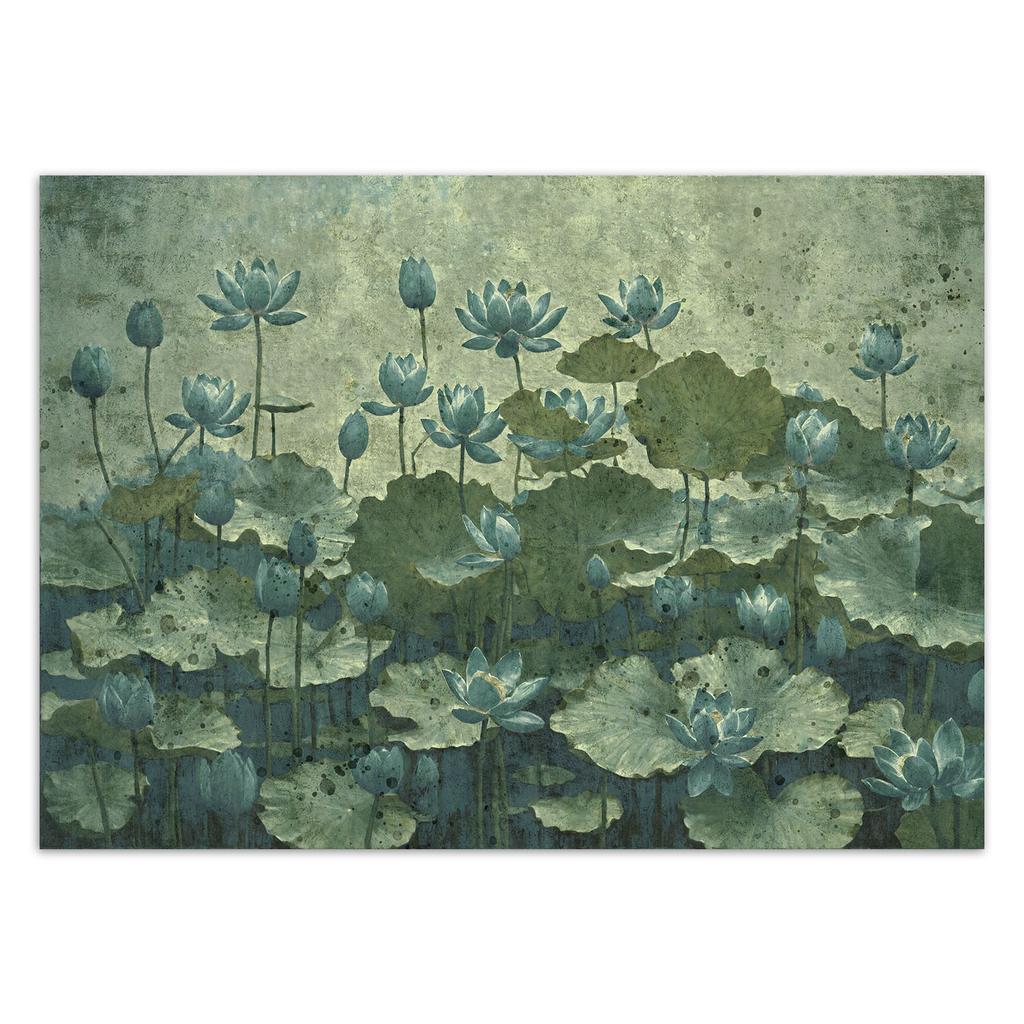 Wallpaper Green Water Lilies In Bloom