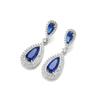 Atmospheric Rose Red Water Drop Earrings Exaggerated Women'S Stud Earrings High-End Temperament Luxury Zircon Earrings