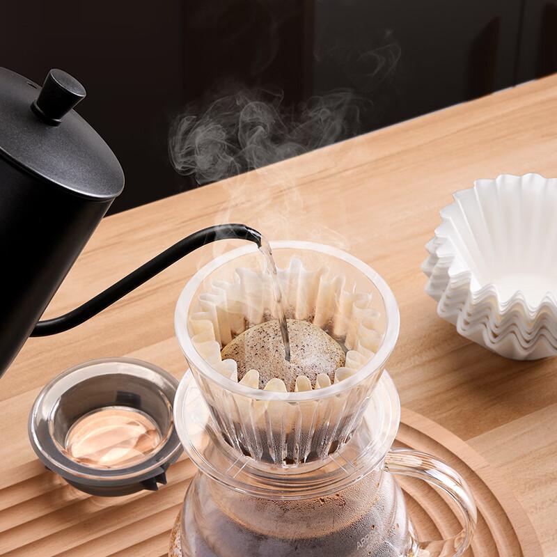 CLITON Coffee Filter Papers, Portable Drip-Style Pour-Over Coffee Filter Mesh, Cake Bowl-Shaped Filter Cup Paper, 50 Sheets