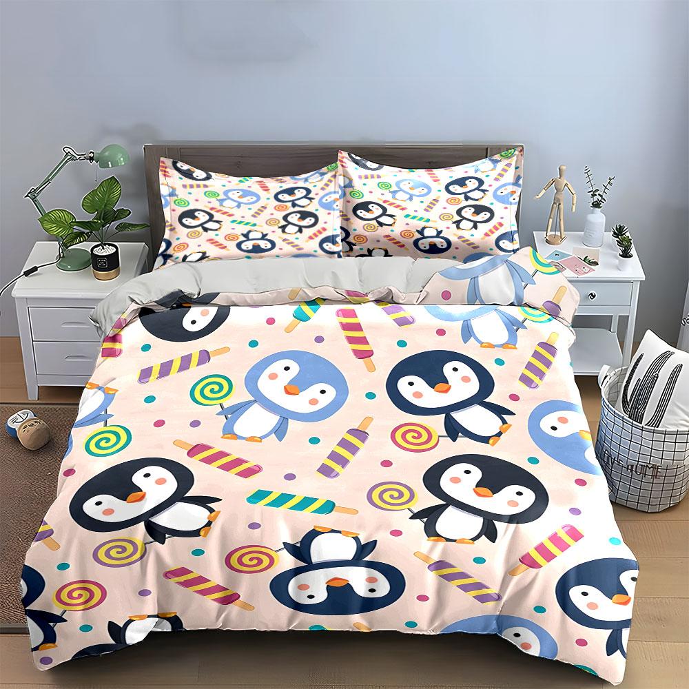 Whimsical penguin pops! Bedding sets Duvet covers Pillowcases(1* Duvet Cover 2* Pillowcases without duvet insert)